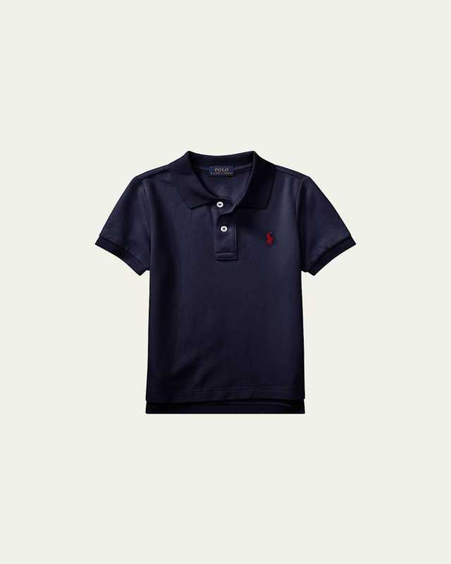Short-Sleeve Logo Embroidery Polo Shirt, Size 2-3